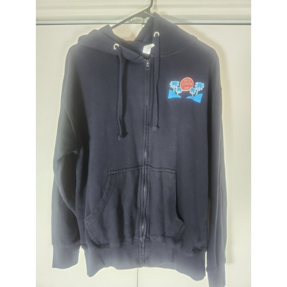 Vintage Catalina Island California Hoodie Medium Navy Blue Avalon Island CA